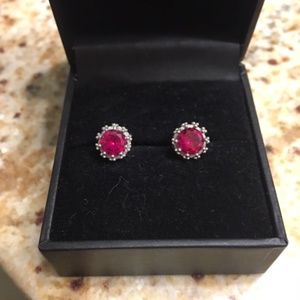 Lab created ruby earrings. Approx 1ct each